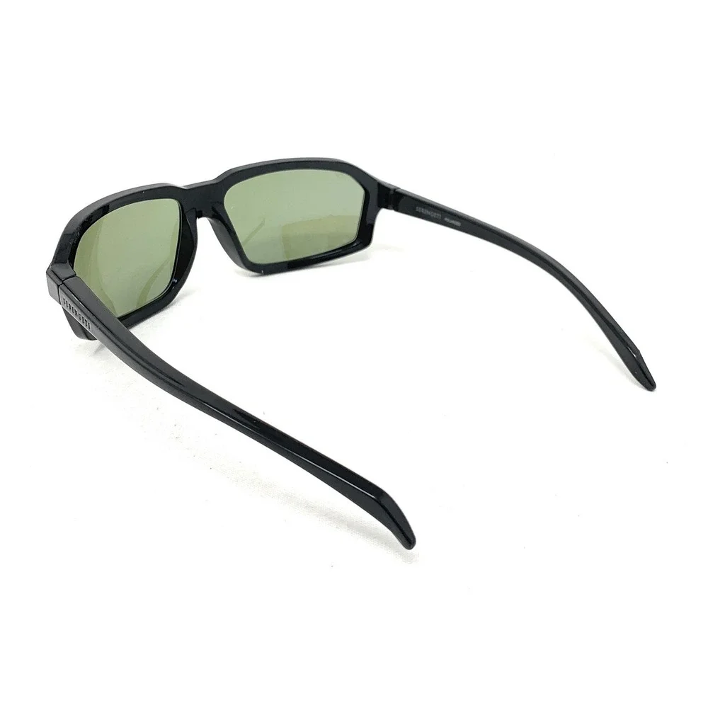 SERENGETI Hext SS571002 Unisex Black Polarized Wrap Rectangle Sunglasses 63mm